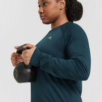 Go To Seamless Loose Long Sleeve Top | Oil Blue