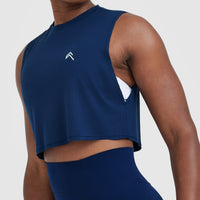 Go To Muscle Crop Vest | Midnight Blue