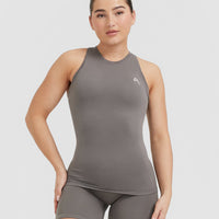 Go To Seamless Fitted High Neck Vest | Ash Grey