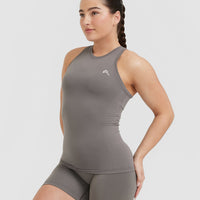 Go To Seamless Fitted High Neck Vest | Ash Grey