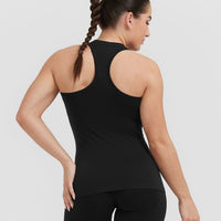 Go To Seamless Fitted High Neck Vest | Black
