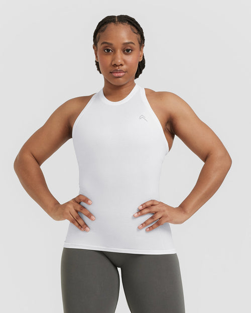 Oner Modal Go To Seamless Fitted High Neck Vest | White