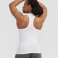 Go To Seamless Fitted High Neck Vest | White
