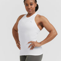 Go To Seamless Fitted High Neck Vest | White