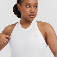 Go To Seamless Fitted High Neck Vest | White
