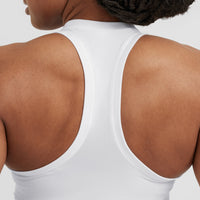 Go To Seamless Fitted High Neck Vest | White