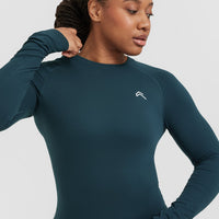Go To Seamless Fitted Long Sleeve Top | Oil Blue