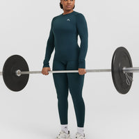 Go To Seamless Fitted Long Sleeve Top | Oil Blue