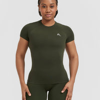 Go To Seamless Fitted Top | Khaki