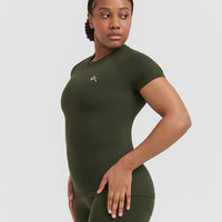 Go To Seamless Fitted Top | Khaki