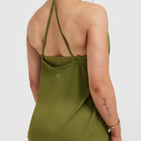Go To Strappy Loose Vest | Olive Green