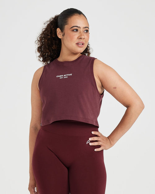 Oner Modal Graphic Jersey Tank | Washed Rosewood