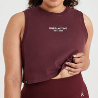 Graphic Jersey Tank | Washed Rosewood