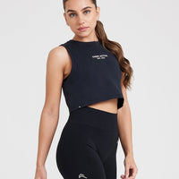 Graphic Jersey Tank | Washed Black