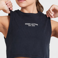 Graphic Jersey Tank | Washed Black