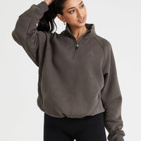 Classic Lounge 1/2 Zip Sweatshirt | Deep Taupe
