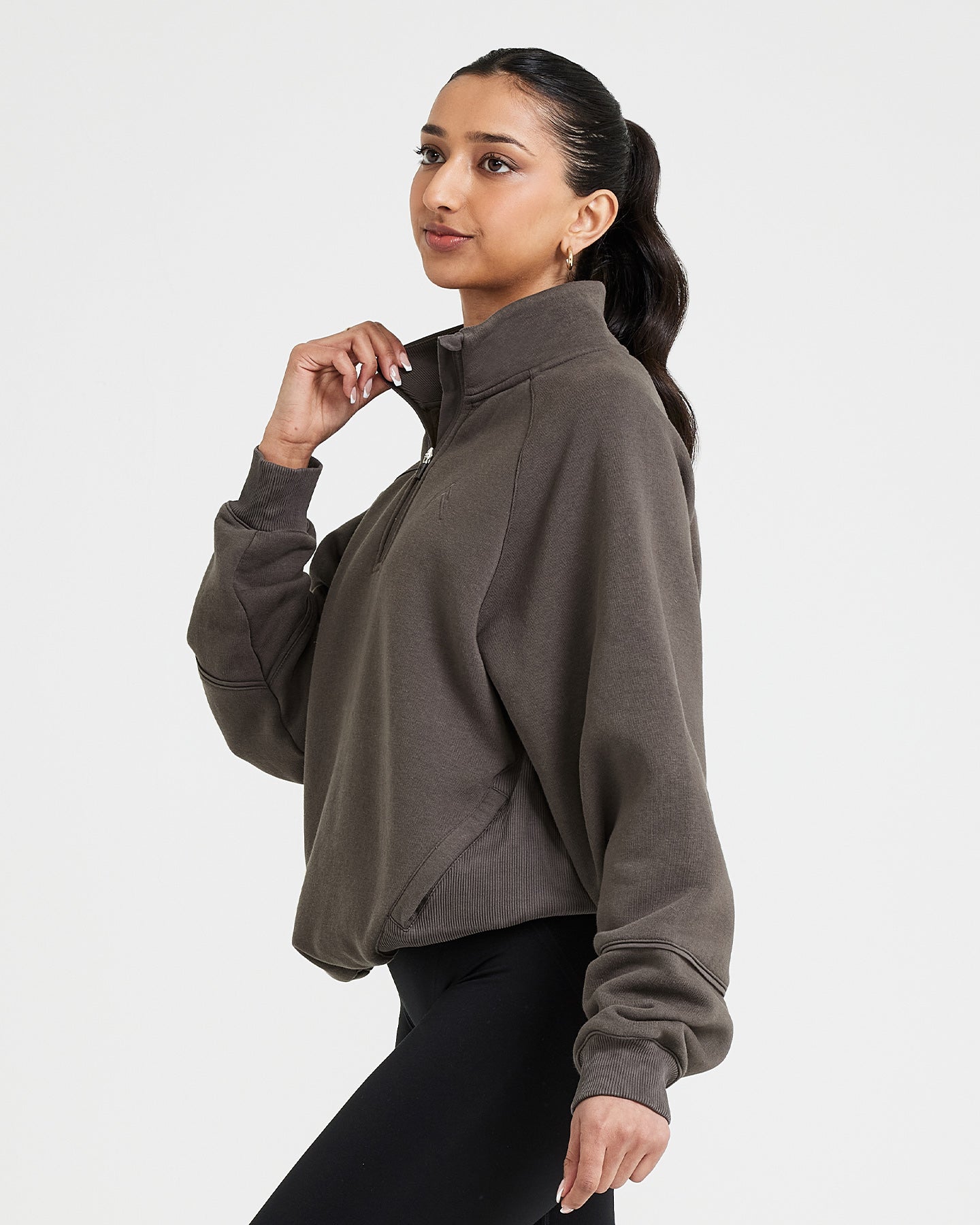 Classic Lounge 1/2 Zip Sweatshirt | Deep Taupe