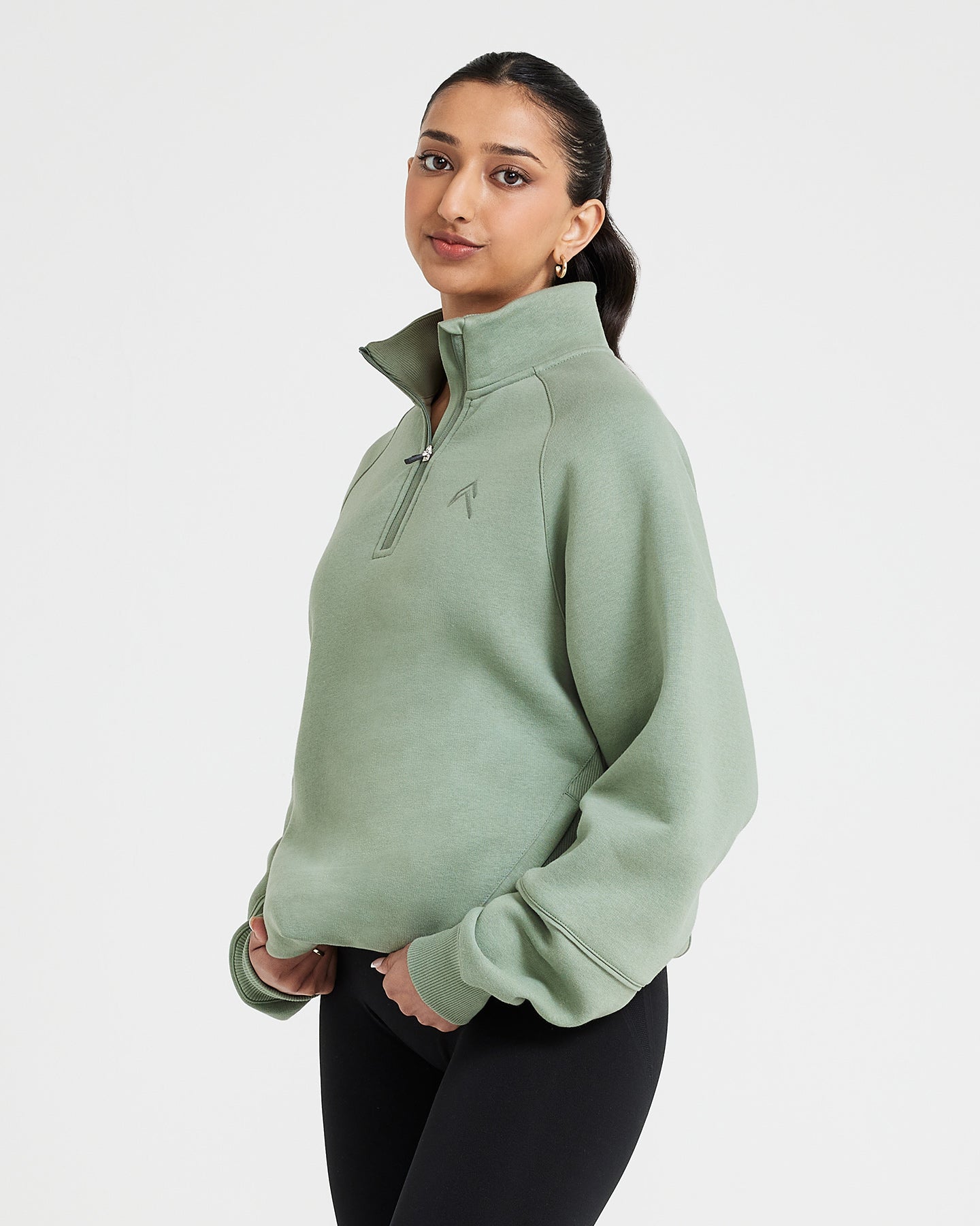 Classic Lounge 1/2 Zip Sweatshirt | Sage