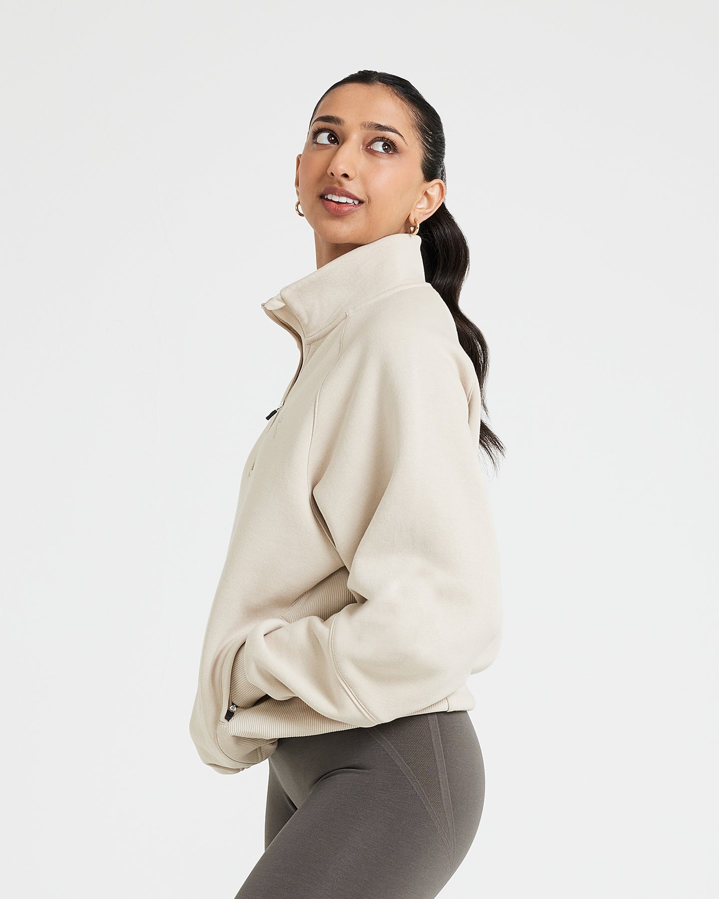 Classic Lounge 1/2 Zip Sweatshirt | Sand