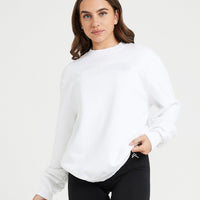 Classic Lounge Oversized Crew Neck | White