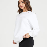Classic Lounge Oversized Crew Neck | White
