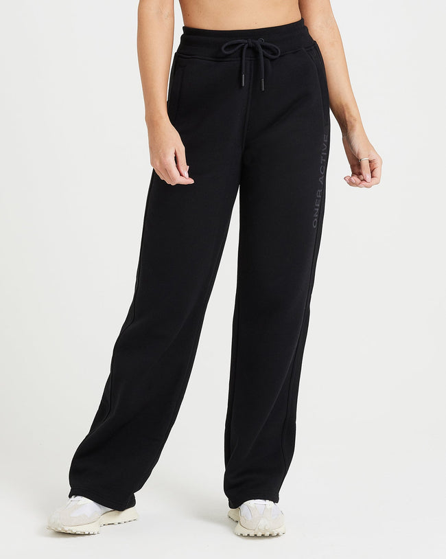Classic Lounge Straight Leg Joggers | Black