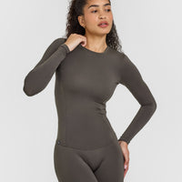 Mellow™ Soft Long Sleeve Top | Deep Taupe