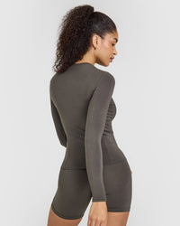 Mellow™ Soft Long Sleeve Top | Deep Taupe