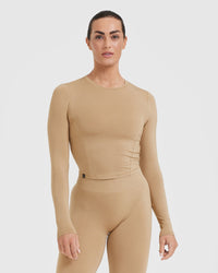 Mellow™ Soft Mid Long Sleeve Top | Dune Brown