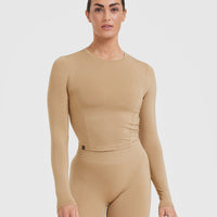 Mellow™ Soft Mid Long Sleeve Top | Dune Brown