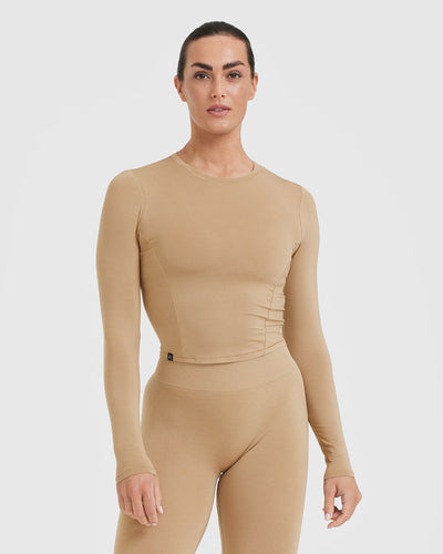 Mellow™ Soft Mid Long Sleeve Top | Dune Brown
