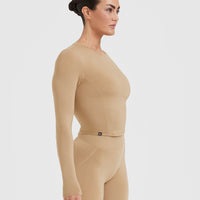 Mellow™ Soft Mid Long Sleeve Top | Dune Brown