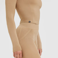 Mellow™ Soft Mid Long Sleeve Top | Dune Brown