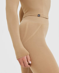 Mellow™ Soft Mid Long Sleeve Top | Dune Brown