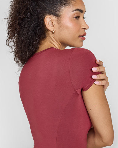 Mellow™ Soft Mid Short Sleeve T-Shirt | Burnt Cherry