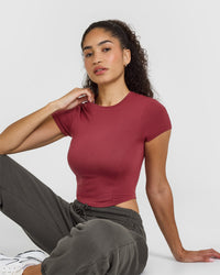 Mellow™ Soft Mid Short Sleeve T-Shirt | Burnt Cherry