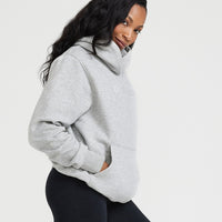 Classic Lounge Oversized Hoodie | Silver Marl