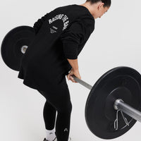 Raising The Bar Graphic Unisex Long Sleeve Top | Black
