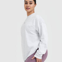 Raising The Bar Graphic Unisex Long Sleeve Top | Light Grey Marl