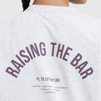 Raising The Bar Graphic Unisex Long Sleeve Top | Light Grey Marl