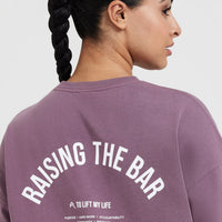 Raising The Bar Graphic Unisex Long Sleeve Top | Vintage Purple