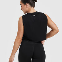 Raising The Bar Graphic Muscle Crop Vest | Black