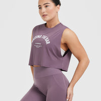 Raising The Bar Graphic Muscle Crop Vest | Vintage Purple