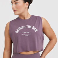 Raising The Bar Graphic Muscle Crop Vest | Vintage Purple
