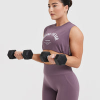 Raising The Bar Graphic Muscle Crop Vest | Vintage Purple