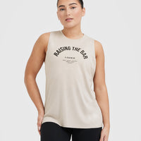 Raising The Bar Graphic Unisex Muscle Vest | Sand