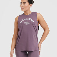 Raising The Bar Graphic Unisex Muscle Vest | Vintage Purple