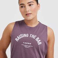 Raising The Bar Graphic Unisex Muscle Vest | Vintage Purple
