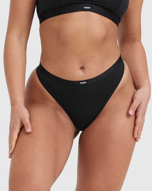 Oner Modal Soft Classic Thong | Black