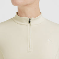 Timeless Half Zip Mid Long Sleeve Top | Vanilla